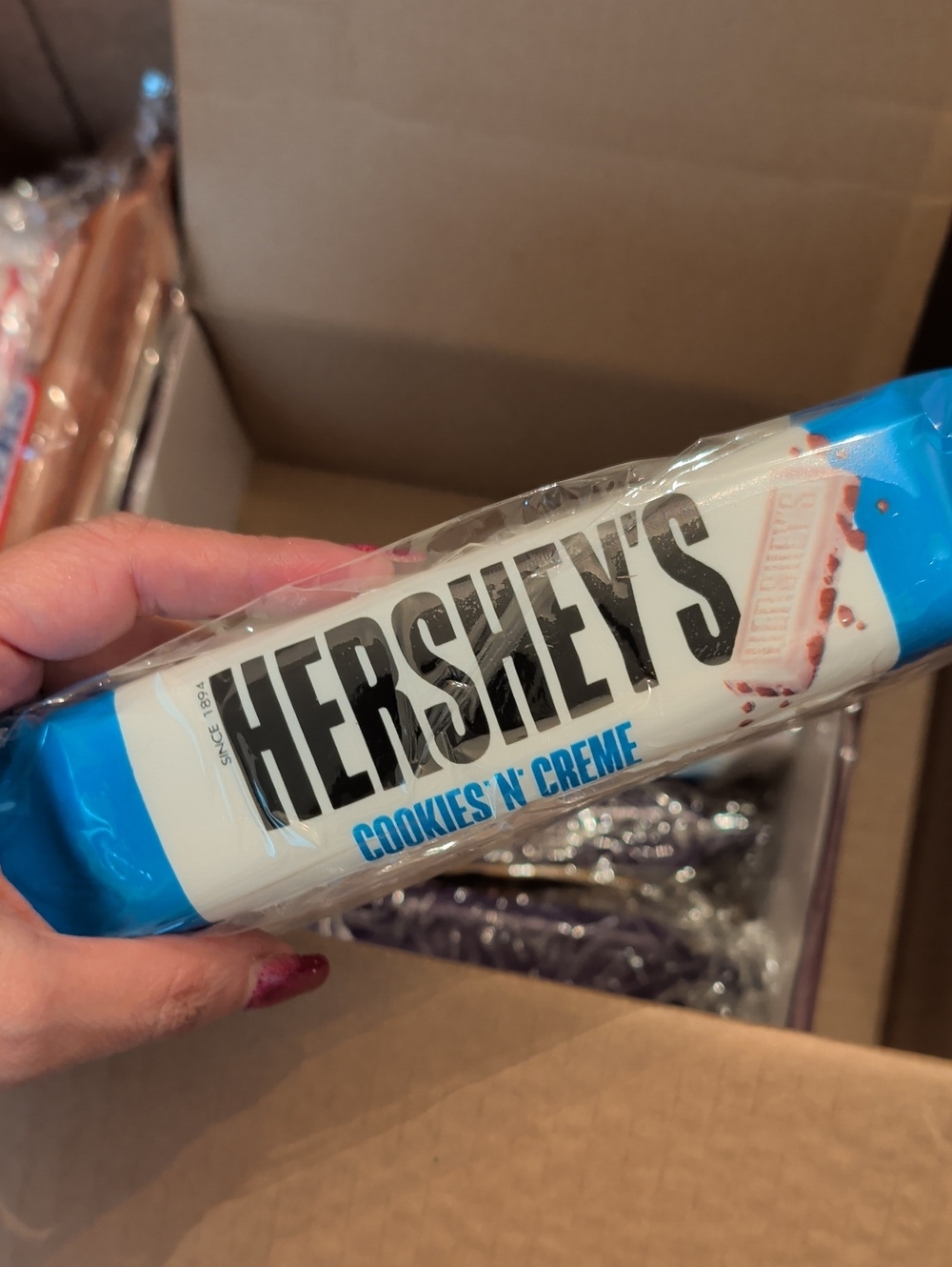 Squishy Stress Toy Cookies 'n' Creme Party Candy Bar - White & Blue
